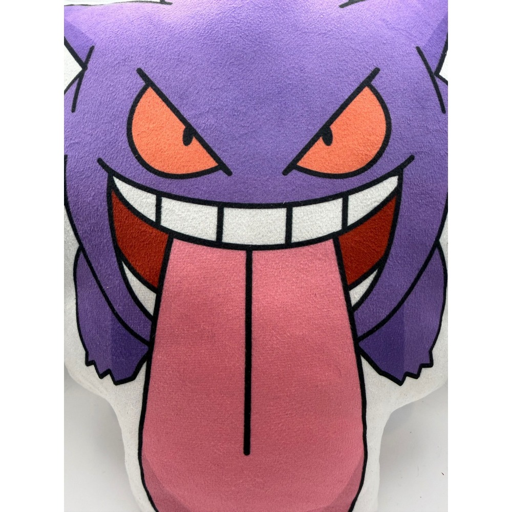 Pokemon Gengar Plush Throw Pillow Purple White 12x14 Ghost Type Video Game Decor - Picture 2 of 5